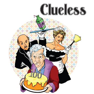 "Clueless" Clue based murder mystery theme artwork